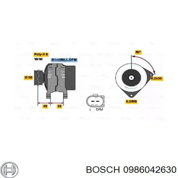 0986042630 Bosch генератор