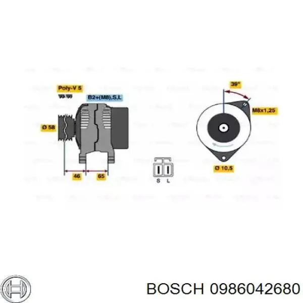 Генератор 0986042680 Bosch