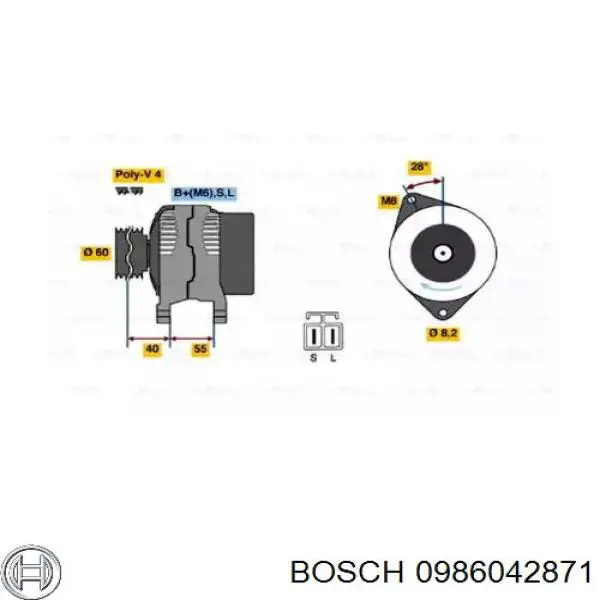 0986042871 Bosch генератор