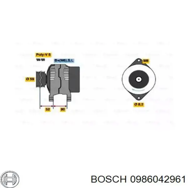 Генератор 0986042961 Bosch