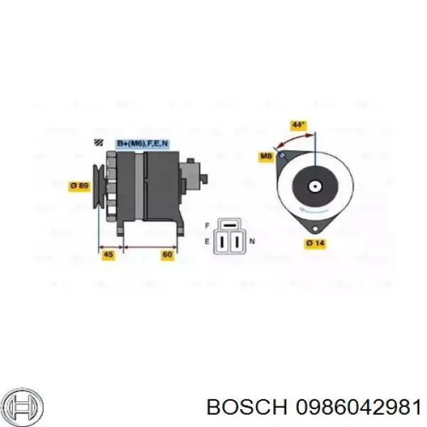 0986042981 Bosch генератор