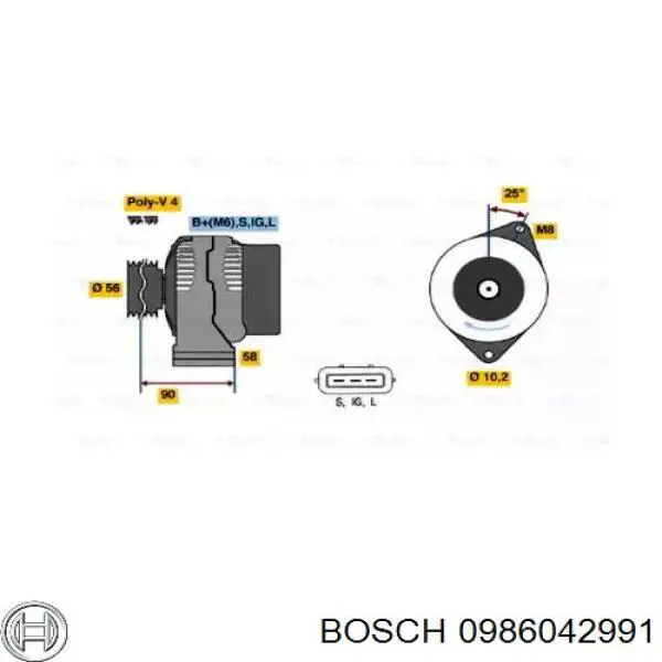 0986042991 Bosch генератор