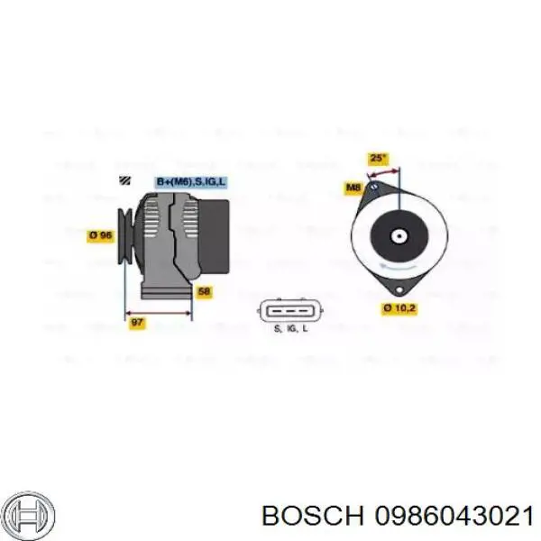 0986043021 Bosch генератор