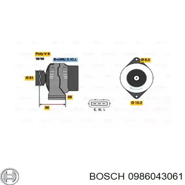 0986043061 Bosch генератор