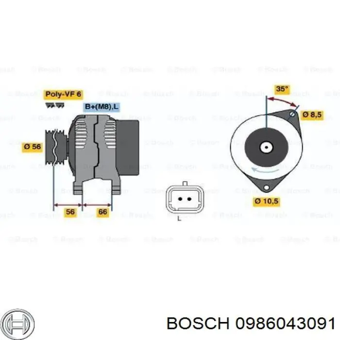 0986043091 Bosch генератор