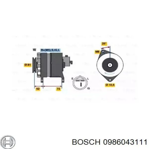 0986043111 Bosch генератор