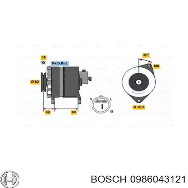 0986043121 Bosch генератор