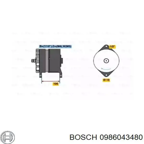 Генератор 0986043480 Bosch