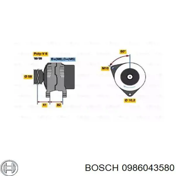 0986043580 Bosch генератор