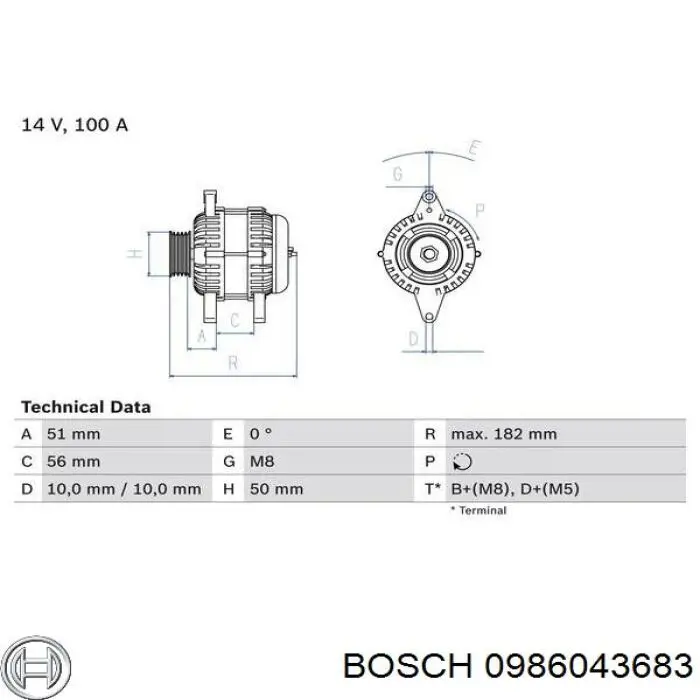 0986043683 Bosch генератор