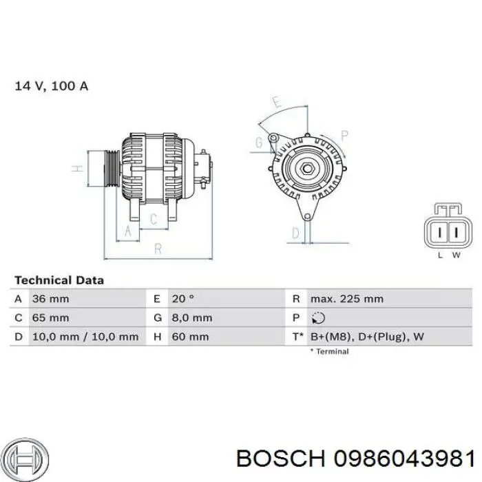 0986043981 Bosch генератор