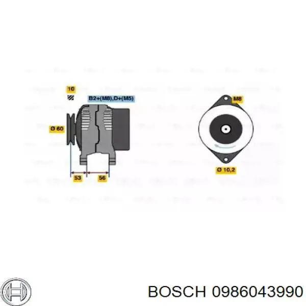 0986043990 Bosch генератор