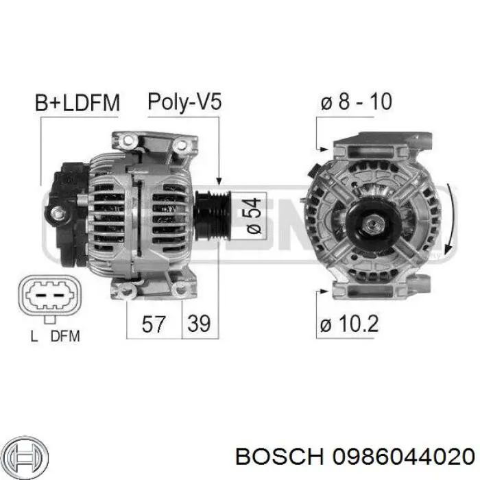 0 986 044 020 Bosch генератор