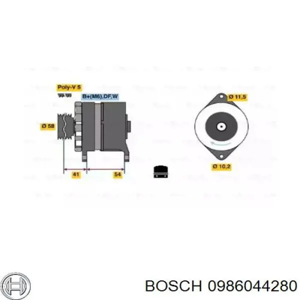 0986044280 Bosch генератор