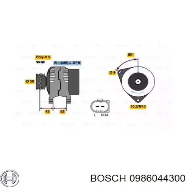 0 986 044 300 Bosch генератор