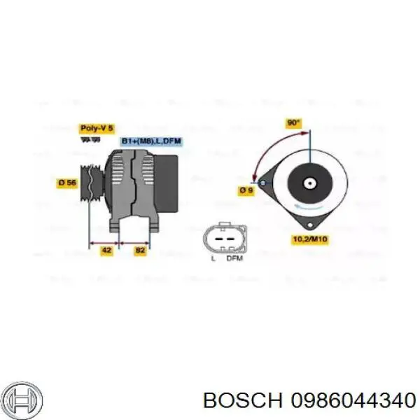 0986044340 Bosch генератор