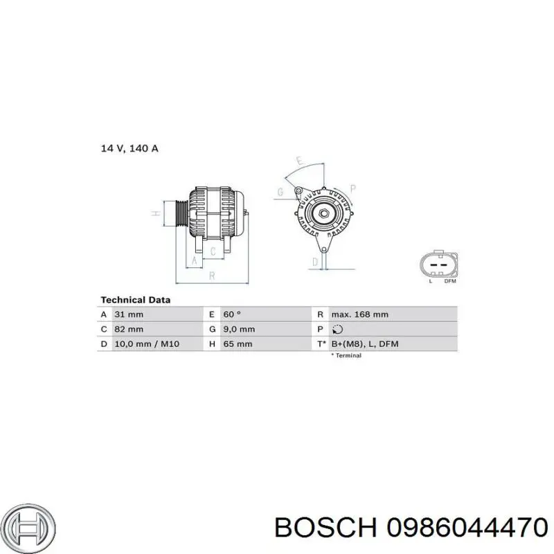 0986044470 Bosch генератор