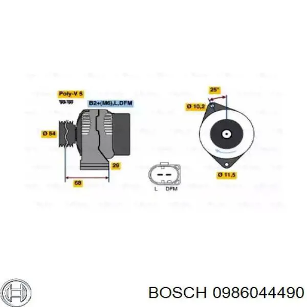 0 986 044 490 Bosch генератор