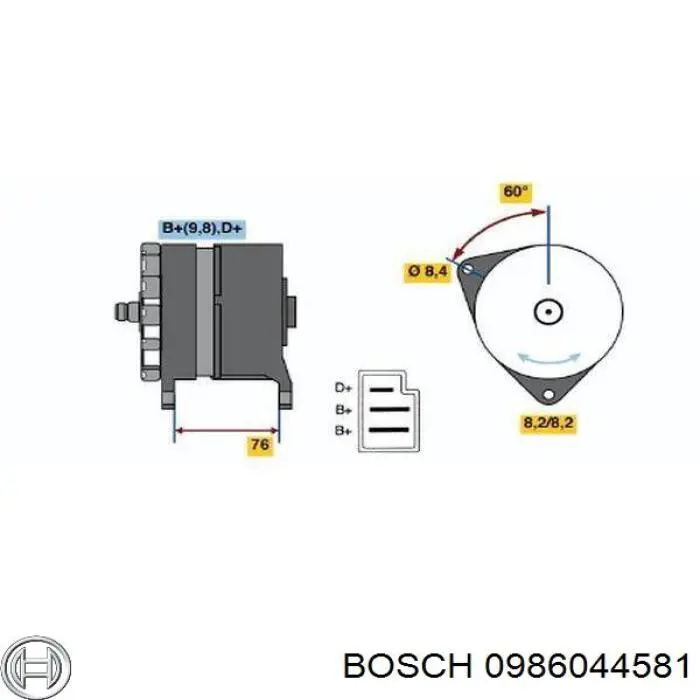 Генератор 0986044581 Bosch