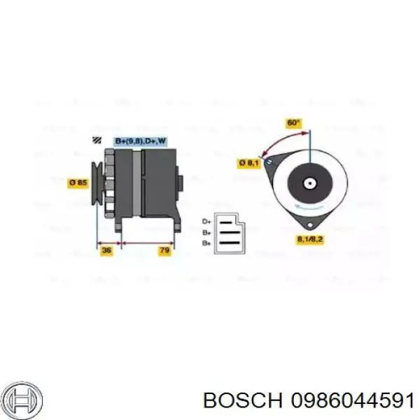 0986044591 Bosch генератор