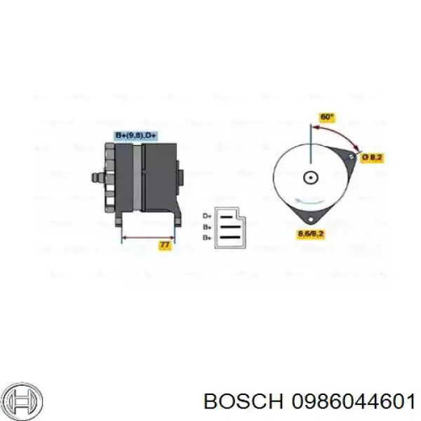 Генератор 0986044601 Bosch