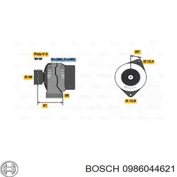 0986044621 Bosch генератор