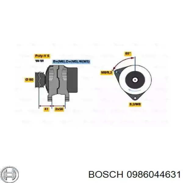 0986044631 Bosch генератор