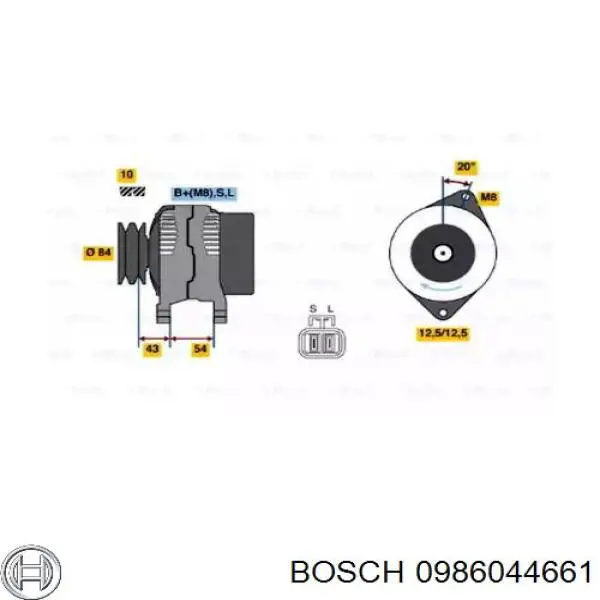 0986044661 Bosch генератор