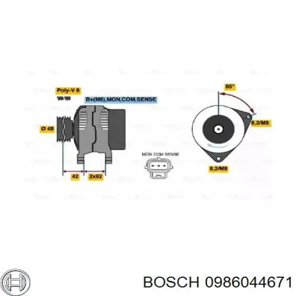0986044671 Bosch генератор