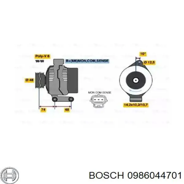 Генератор 0986044701 Bosch