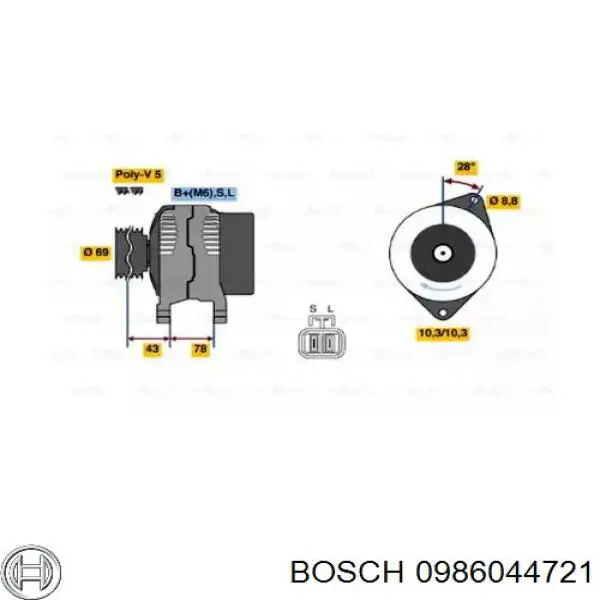 0986044721 Bosch генератор