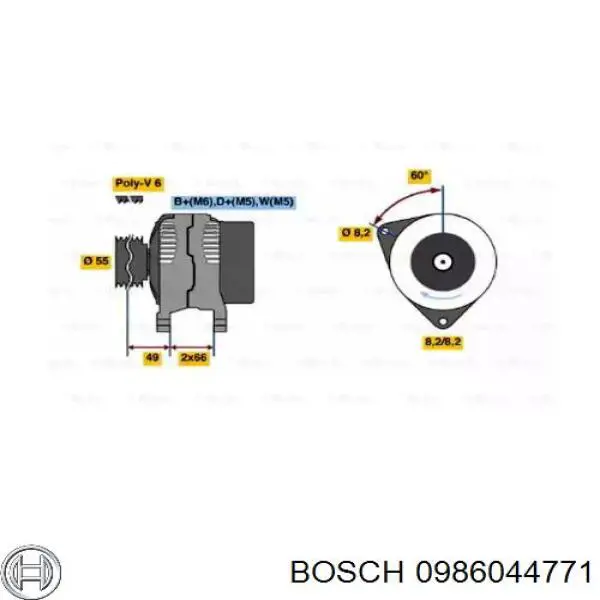 0986044771 Bosch генератор