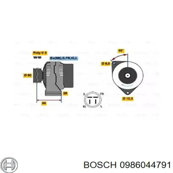 0986044791 Bosch генератор