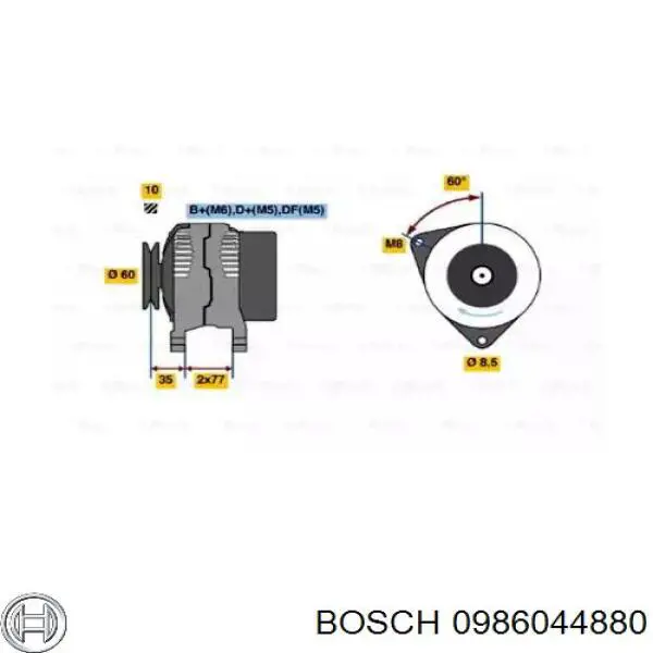 0986044880 Bosch генератор
