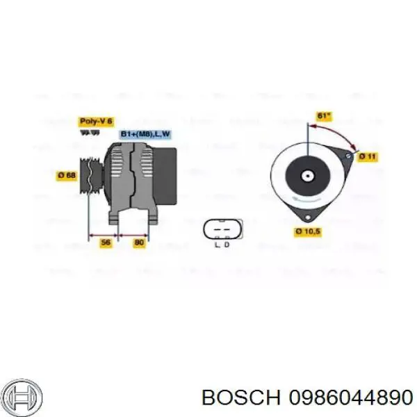 0 986 044 890 Bosch генератор