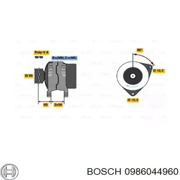 0986044960 Bosch генератор