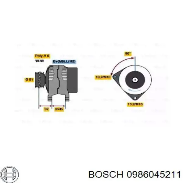 0986045211 Bosch генератор
