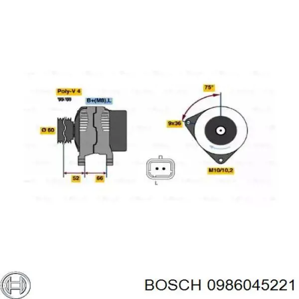 0986045221 Bosch генератор