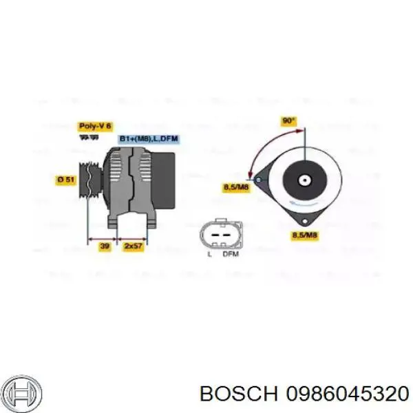 0 986 045 320 Bosch генератор