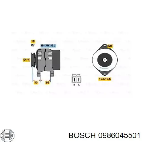 Генератор 0986045501 Bosch