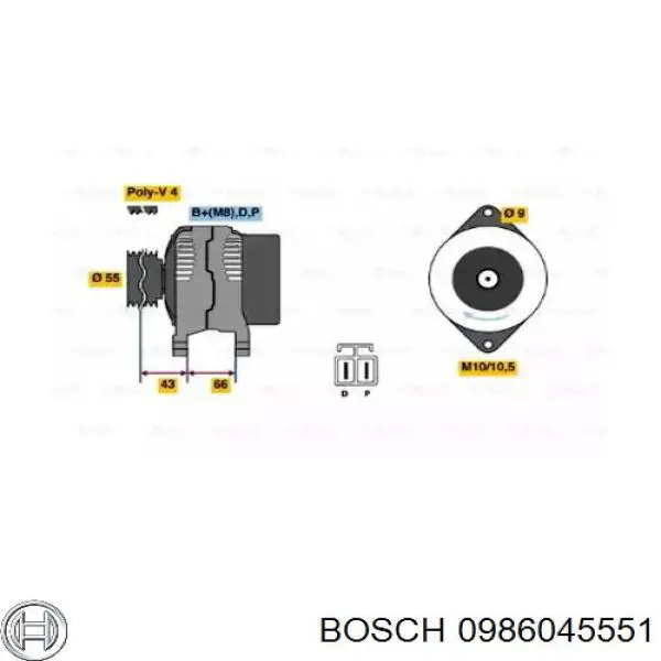 0986045551 Bosch генератор
