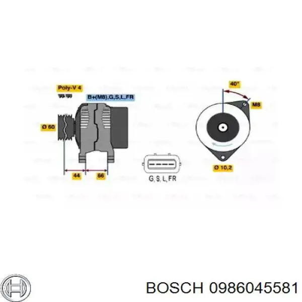 0986045581 Bosch генератор