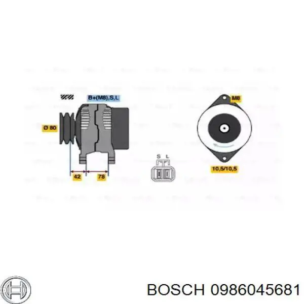 0986045681 Bosch генератор