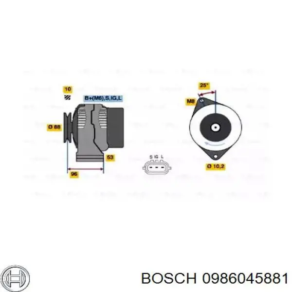 0986045881 Bosch генератор