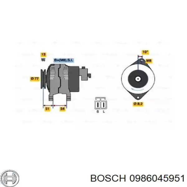 Генератор 0986045951 Bosch