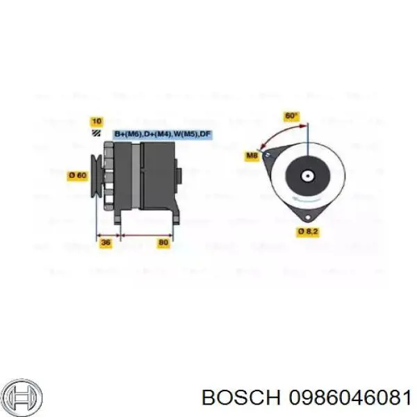 0986046081 Bosch генератор
