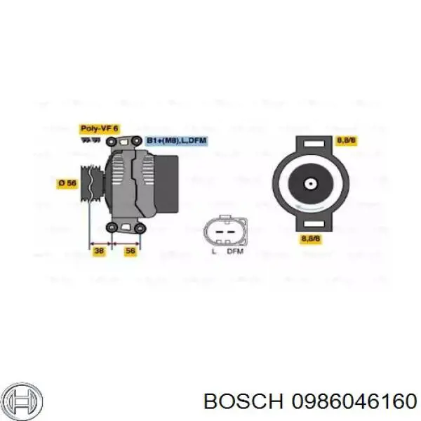 Генератор 0986046160 Bosch