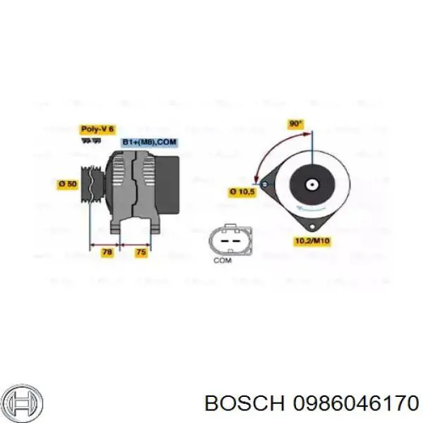 Генератор 0986046170 Bosch