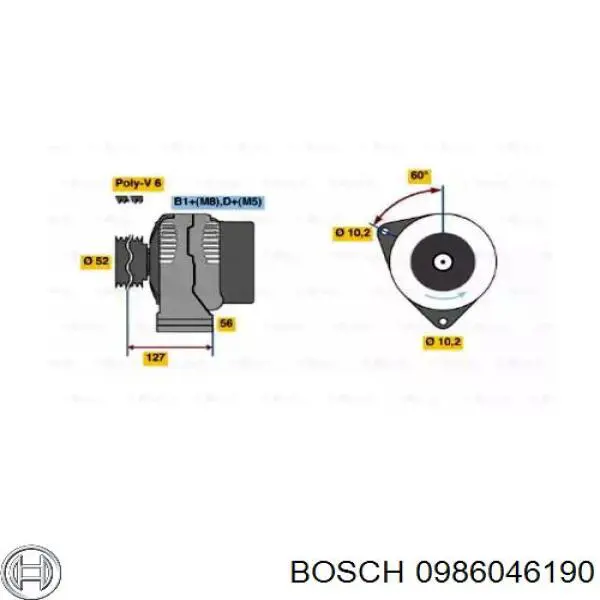 Генератор 0986046190 Bosch