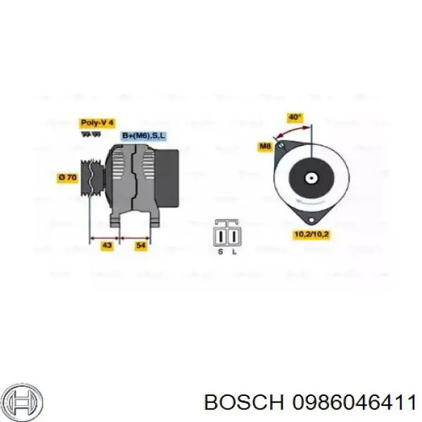 0986046411 Bosch генератор